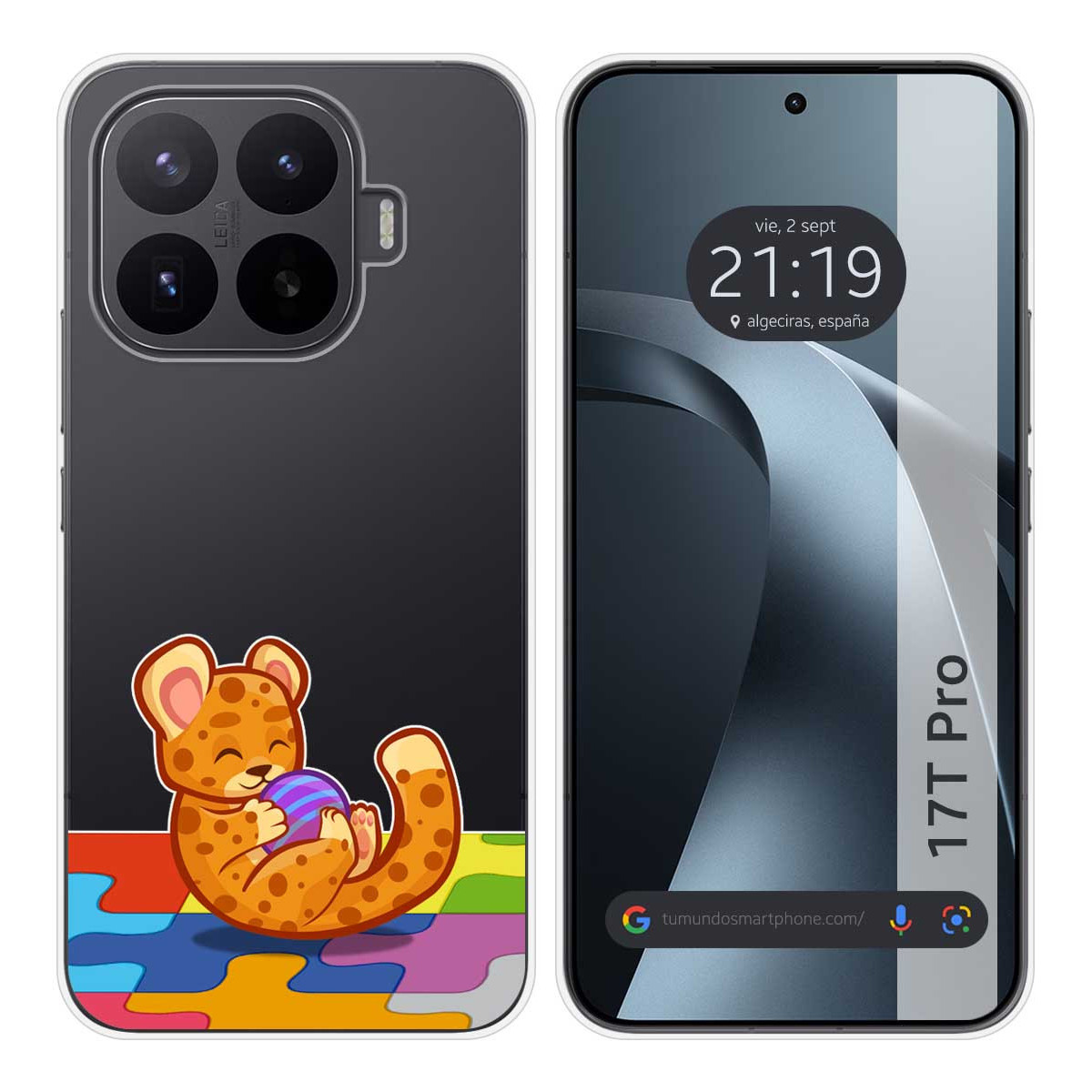 Funda Silicona Transparente para Xiaomi 17T Pro 5G diseño Leopardo Dibujos
