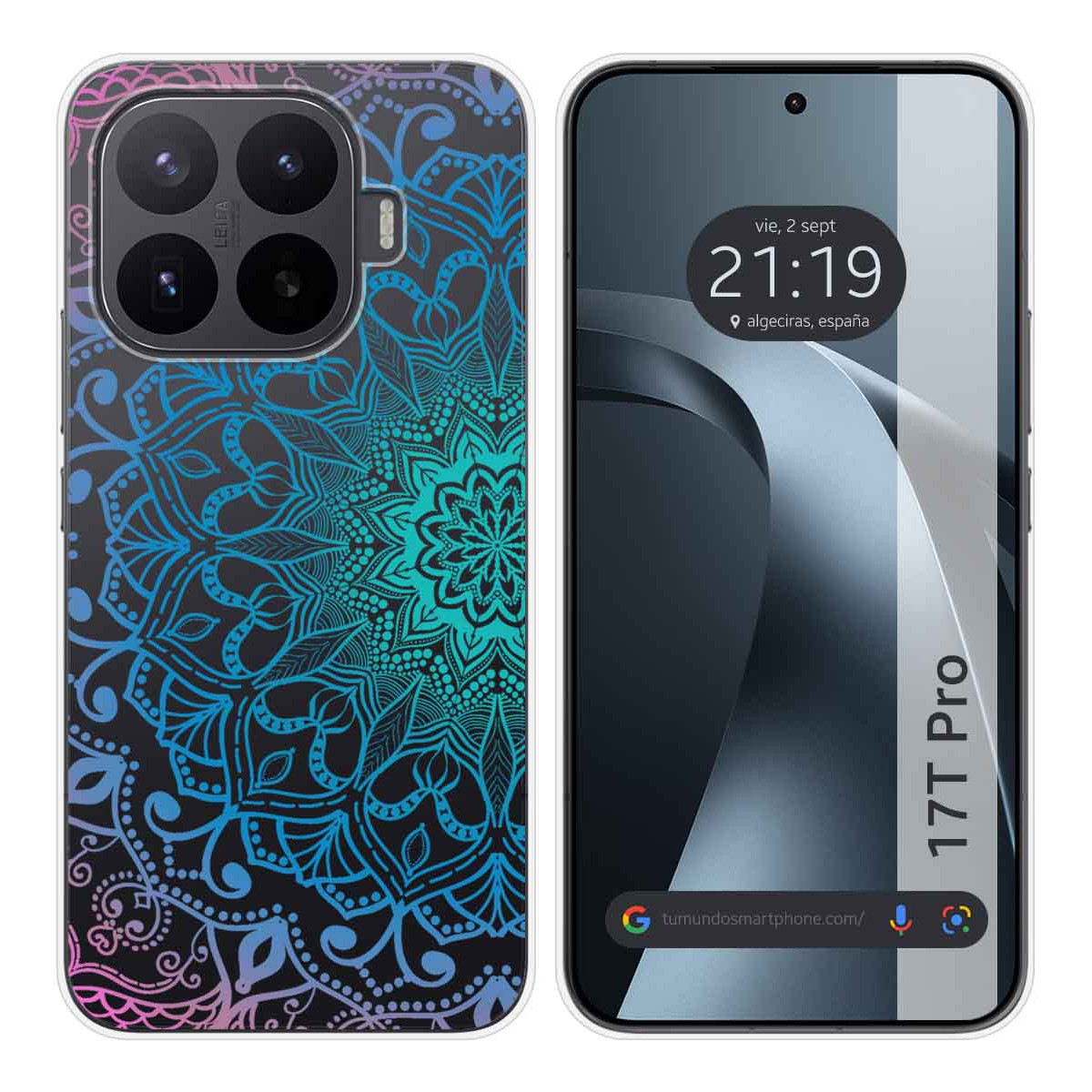 Funda Silicona Transparente para Xiaomi 17T Pro 5G diseño Mandala Dibujos
