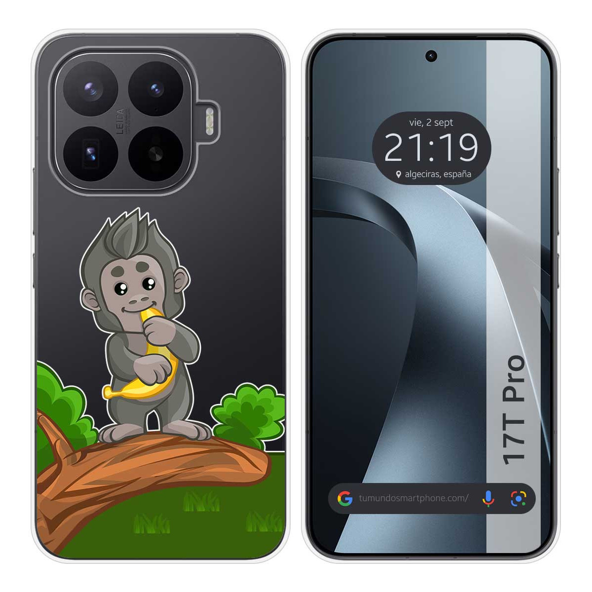 Funda Silicona Transparente para Xiaomi 17T Pro 5G diseño Mono Dibujos