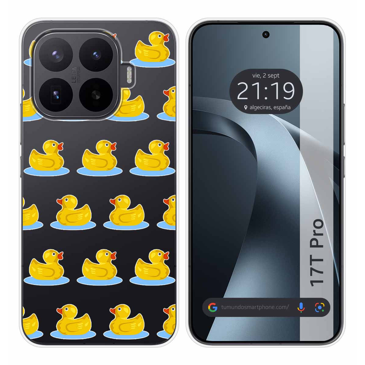 Funda Silicona Transparente para Xiaomi 17T Pro 5G diseño Pato Dibujos