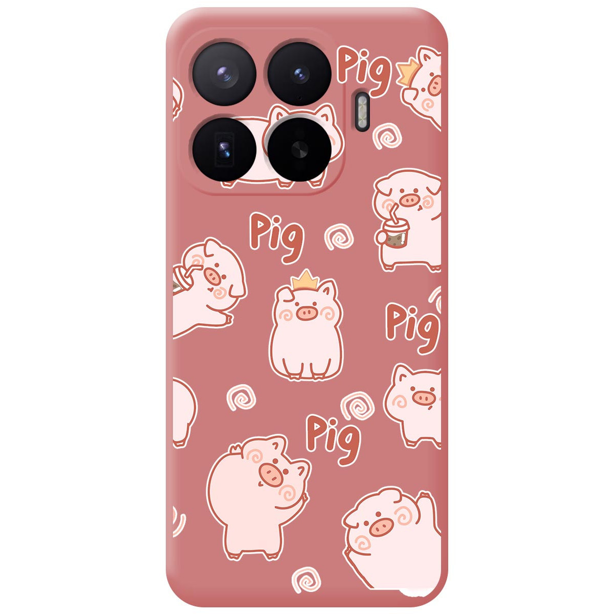 Funda Silicona Líquida Rosa para Xiaomi 17T Pro 5G diseño Cerdos Dibujos