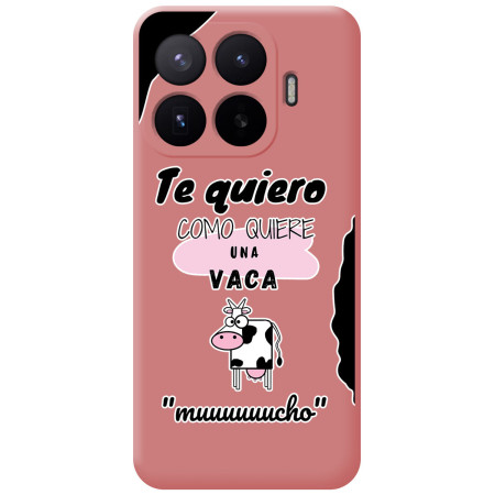 Funda Silicona Líquida Rosa para Xiaomi 17T Pro 5G diseño Vaca Dibujos