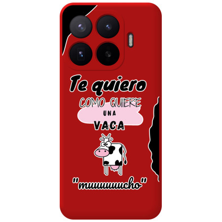 Funda Silicona Líquida Roja para Xiaomi 17T Pro 5G diseño Vaca Dibujos