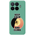 Funda Silicona Líquida Verde para Xiaomi 17T Pro 5G diseño Hombre Escalada Dibujos