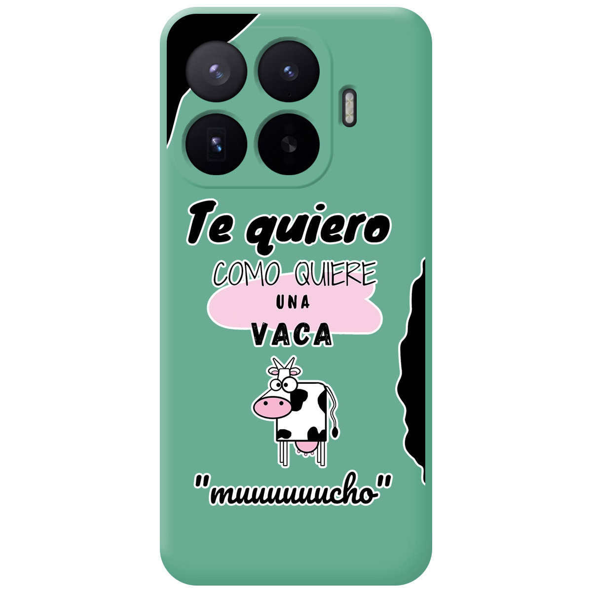Funda Silicona Líquida Verde para Xiaomi 17T Pro 5G diseño Vaca Dibujos