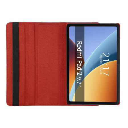 Funda Giratoria 360 para Xiaomi Redmi Pad 2 9.7 color Roja
