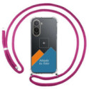 Personaliza tu Funda Colgante Transparente para Xiaomi Poco C81 Pro 4G con Cordon Rosa Fucsia Dibujo Personalizada