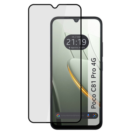 Protector Cristal Templado Completo 5D Full Glue Negro para Xiaomi Poco C81 Pro 4G Vidrio
