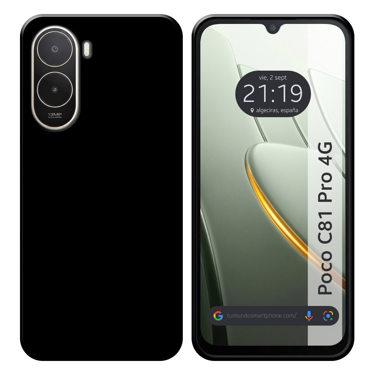 Funda Silicona Gel TPU Negra para Xiaomi Poco...