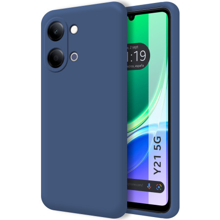 Funda Silicona Líquida Ultra Suave para Vivo Y21 5G color Azul