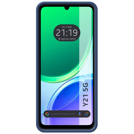 Funda Silicona Líquida Ultra Suave para Vivo Y21 5G color Azul