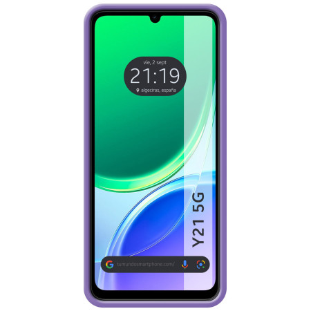 Funda Silicona Líquida Ultra Suave para Vivo Y21 5G color Morada
