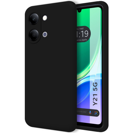 Funda Silicona Líquida Ultra Suave para Vivo Y21 5G color Negra