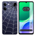 Funda Silicona Transparente para Vivo Y21 5G diseño Araña Dibujos
