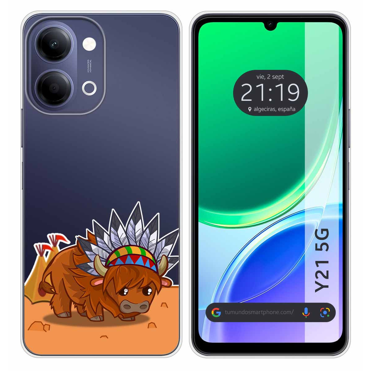 Funda Silicona Transparente para Vivo Y21 5G...