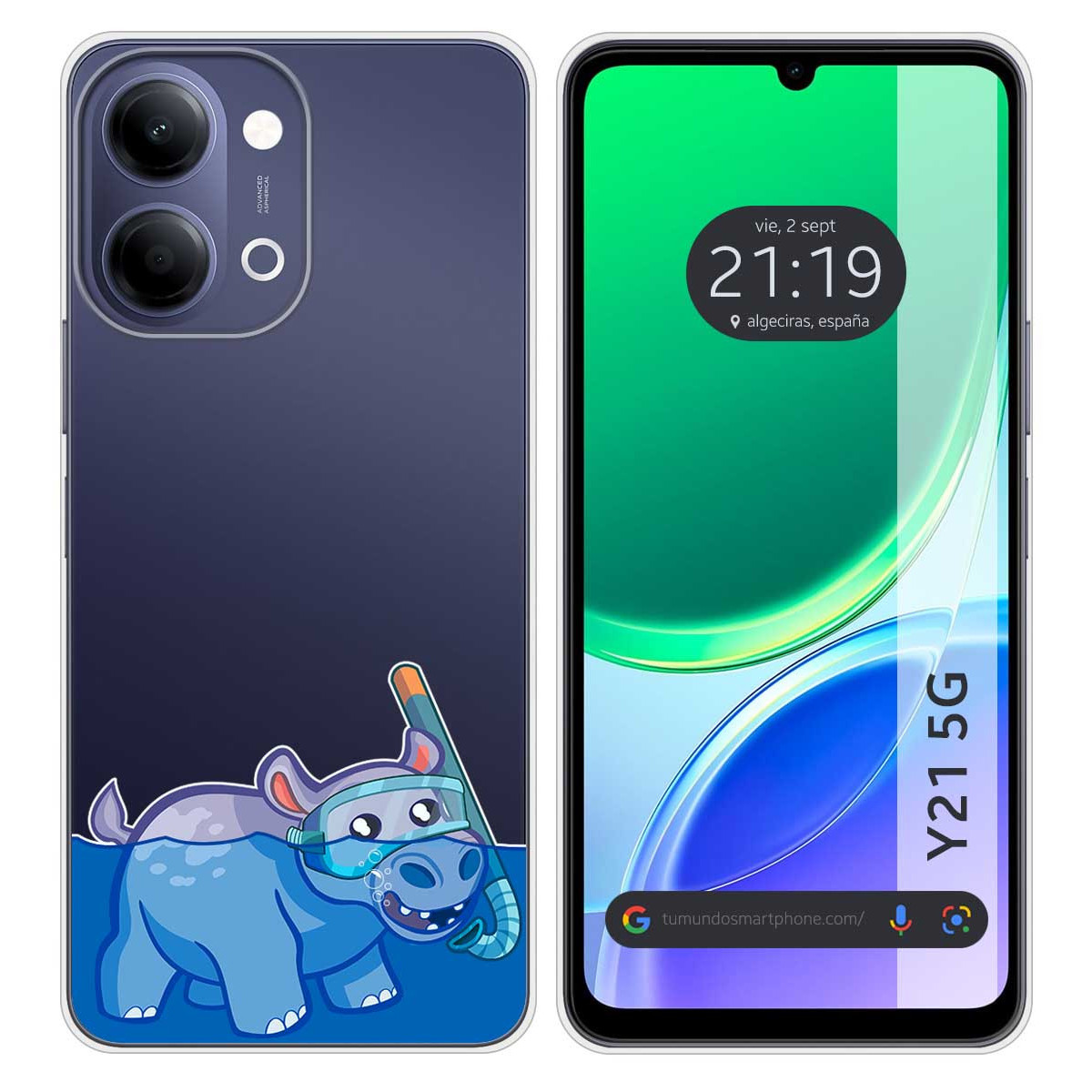 Funda Silicona Transparente para Vivo Y21 5G...