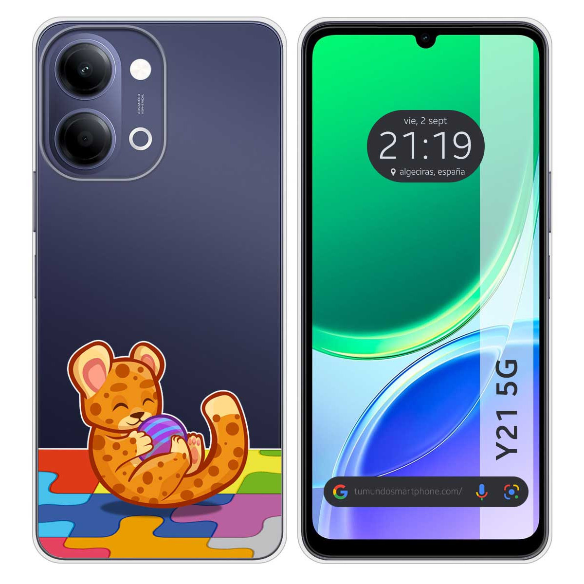 Funda Silicona Transparente para Vivo Y21 5G...