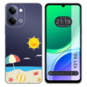 Funda Silicona Transparente para Vivo Y21 5G diseño Playa Dibujos