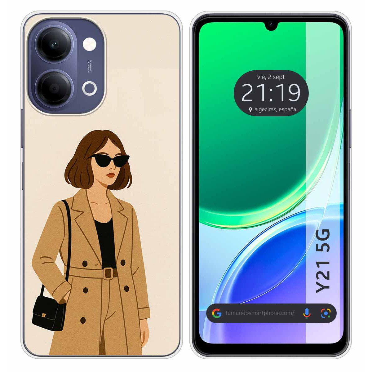 Funda Silicona para Vivo Y21 5G diseño Mujer 01...