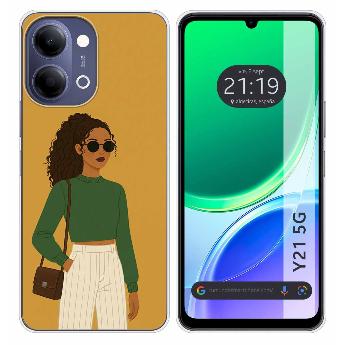 Funda Silicona para Vivo Y21 5G diseño Mujer 02...