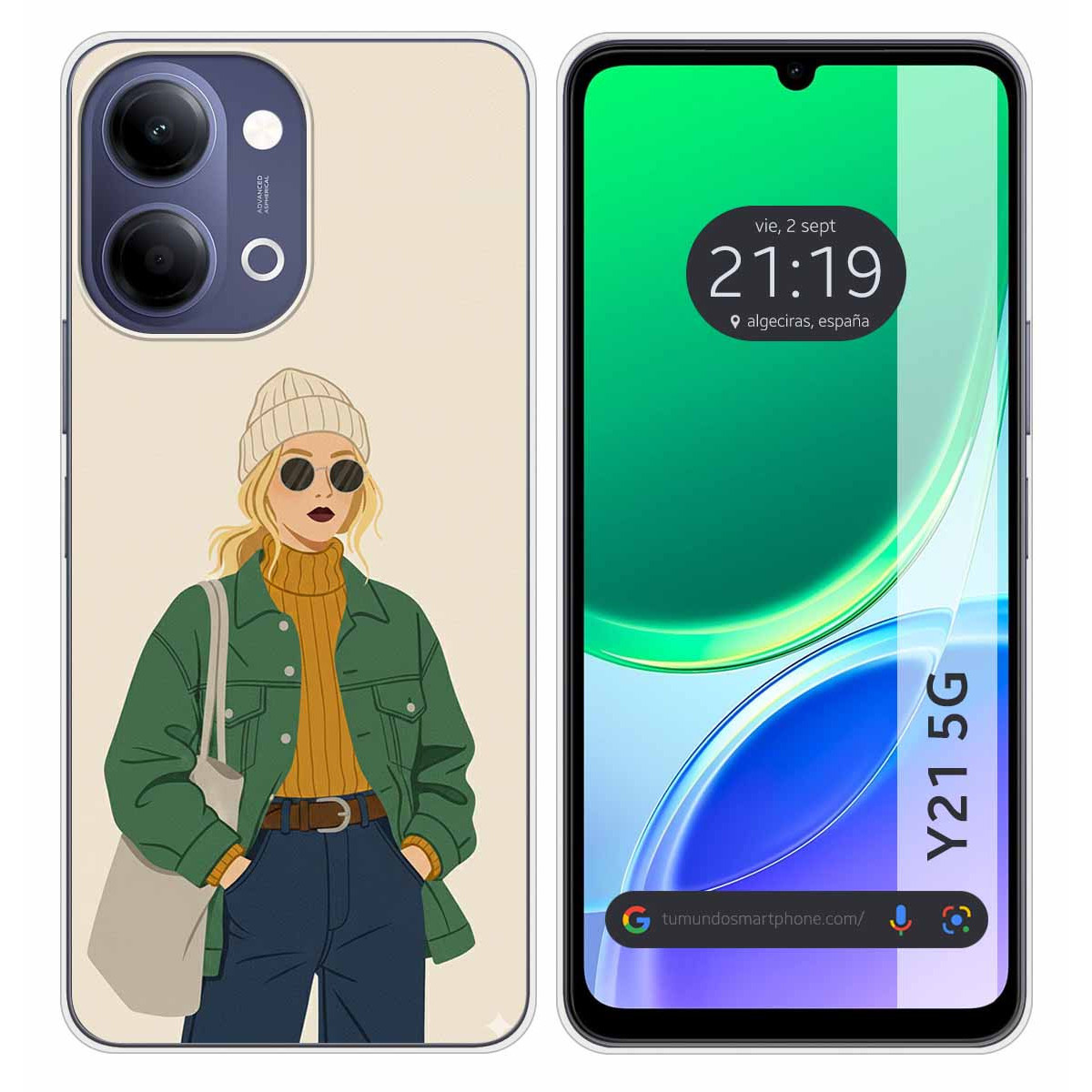 Funda Silicona para Vivo Y21 5G diseño Mujer 03...