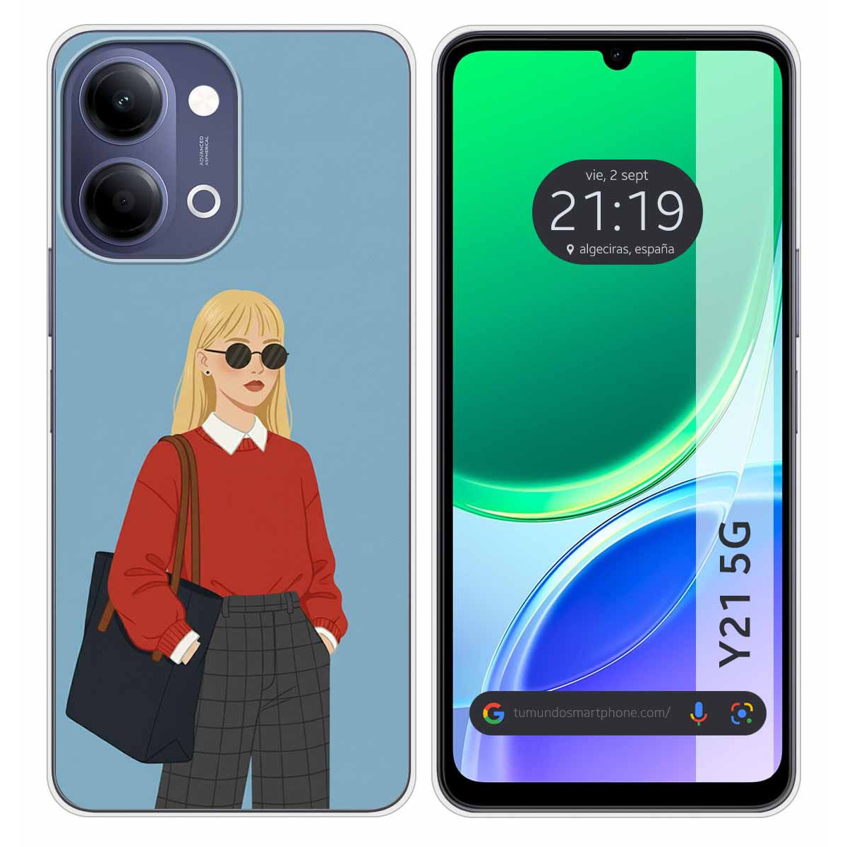 Funda Silicona para Vivo Y21 5G diseño Mujer 04...