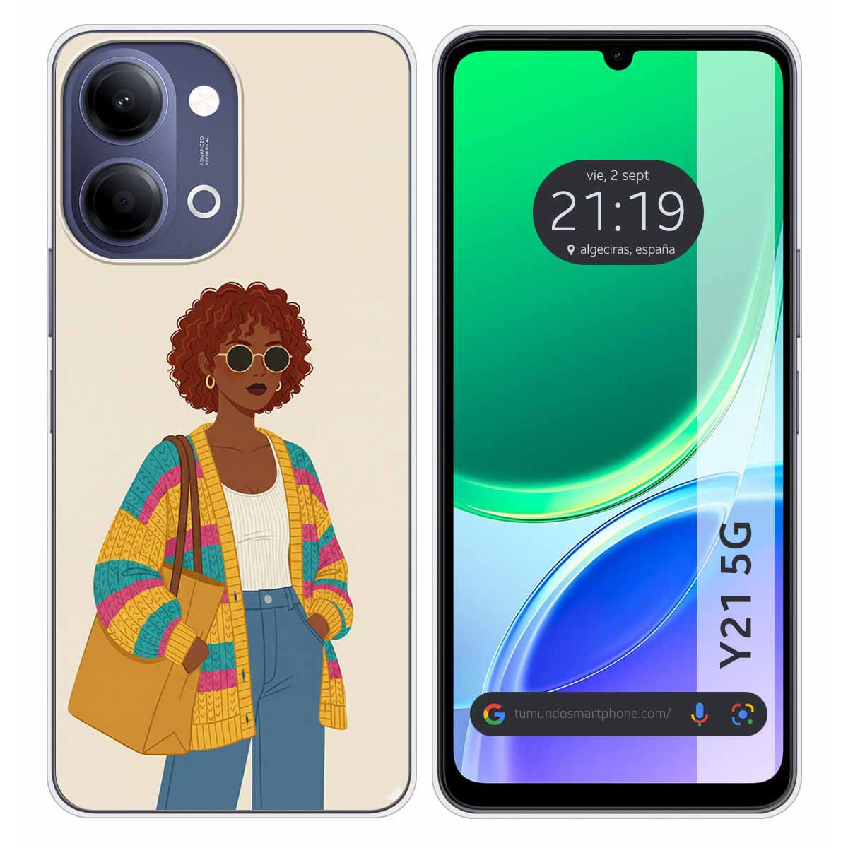 Funda Silicona para Vivo Y21 5G diseño Mujer 05...