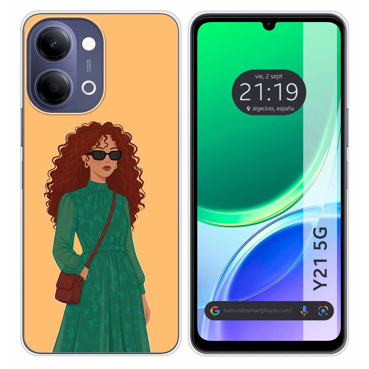 Funda Silicona para Vivo Y21 5G diseño Mujer 06...