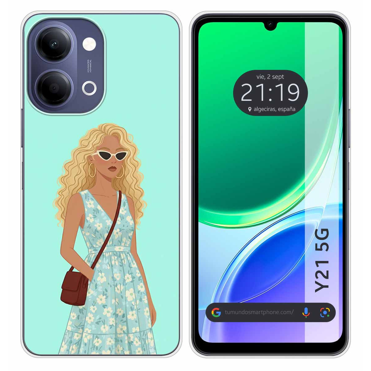 Funda Silicona para Vivo Y21 5G diseño Mujer 07...