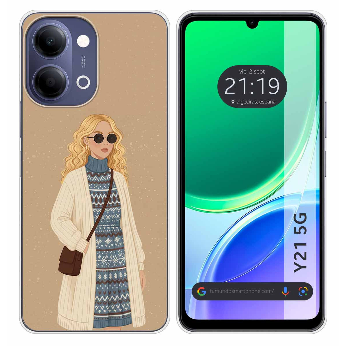Funda Silicona para Vivo Y21 5G diseño Mujer 10...