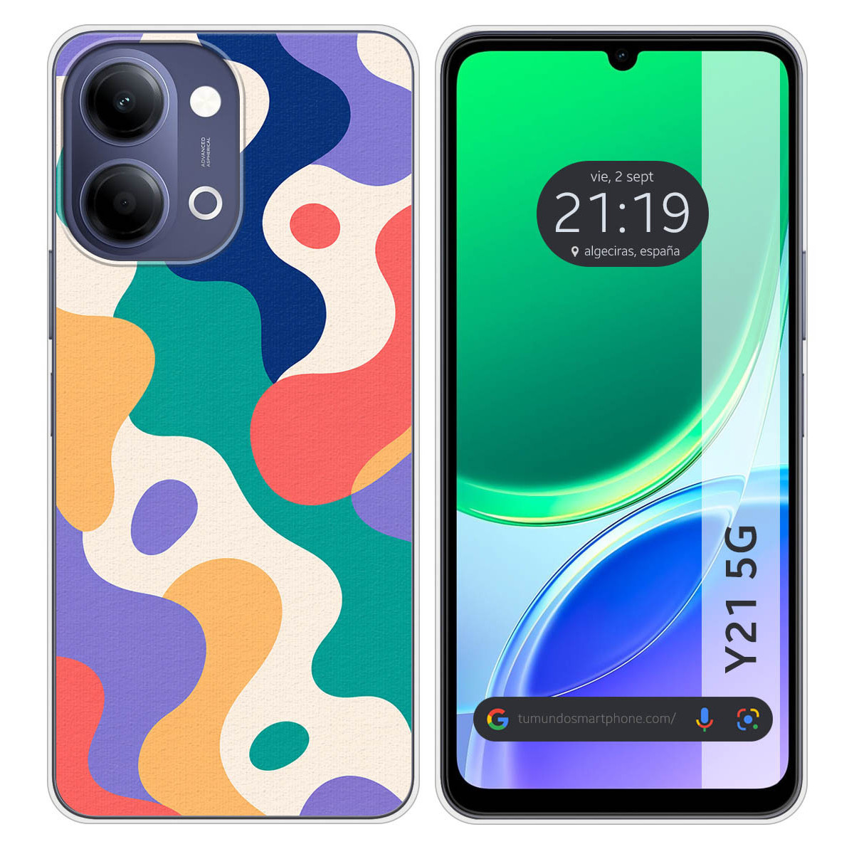 Funda Silicona para Vivo Y21 5G diseño Splash...