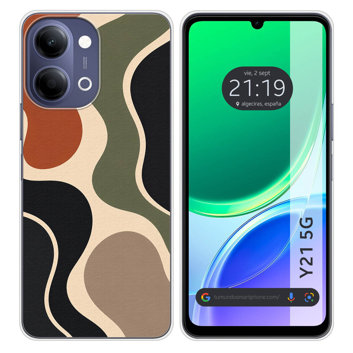 Funda Silicona para Vivo Y21 5G diseño Splash...