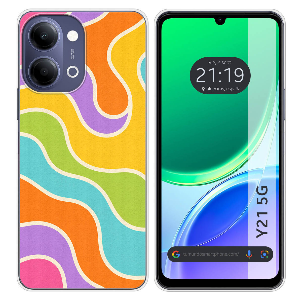 Funda Silicona para Vivo Y21 5G diseño Splash...