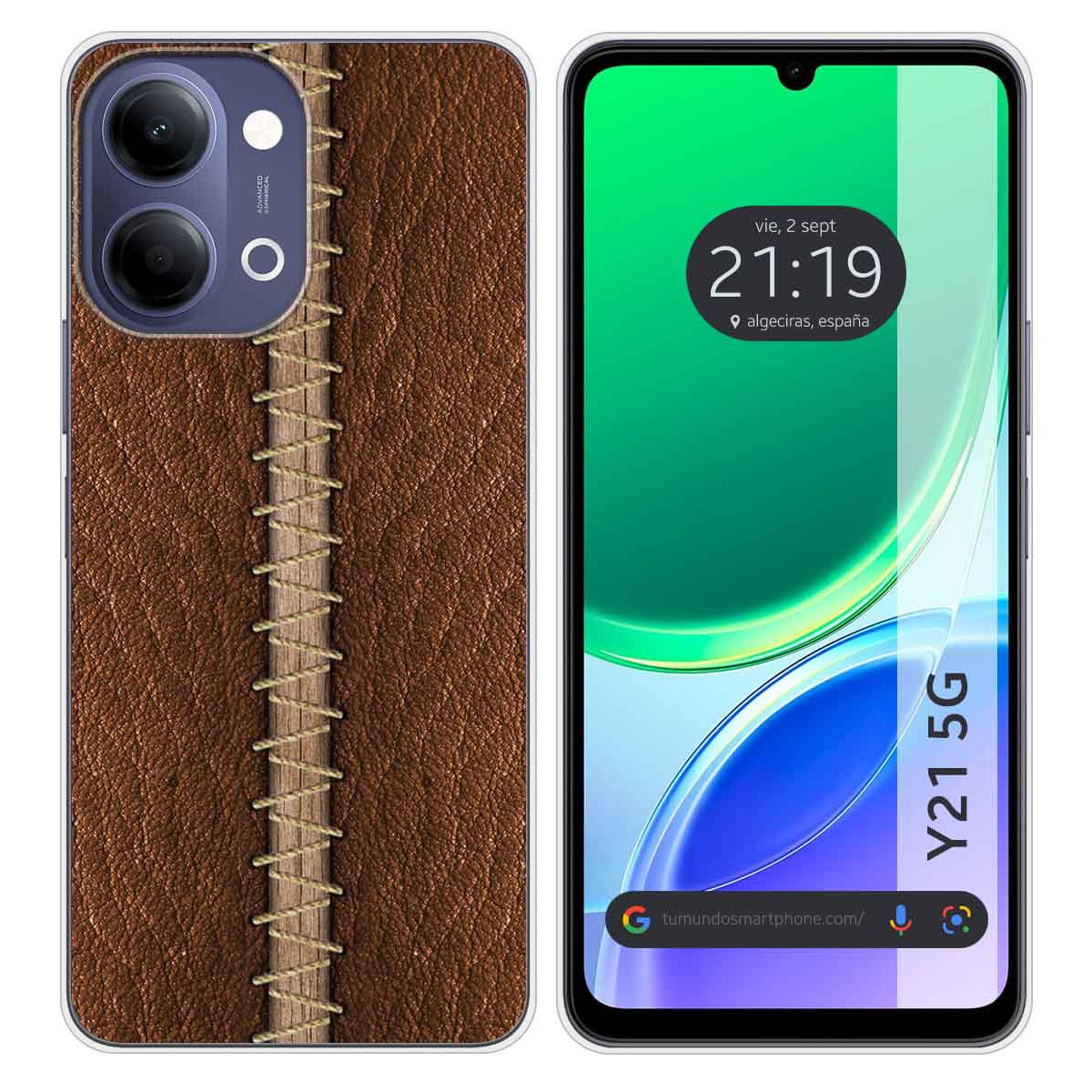 Funda Silicona para Vivo Y21 5G diseño Cuero 01...