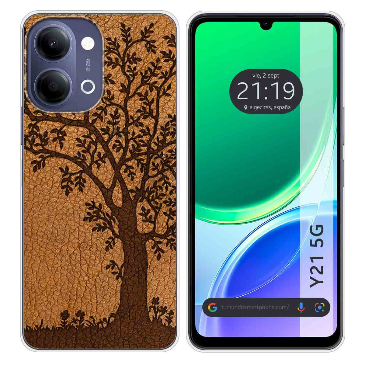 Funda Silicona para Vivo Y21 5G diseño Cuero 03...