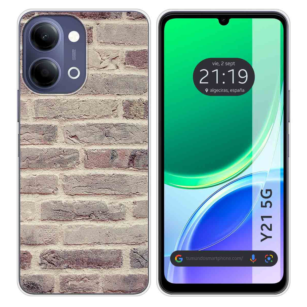 Funda Silicona para Vivo Y21 5G diseño Ladrillo...
