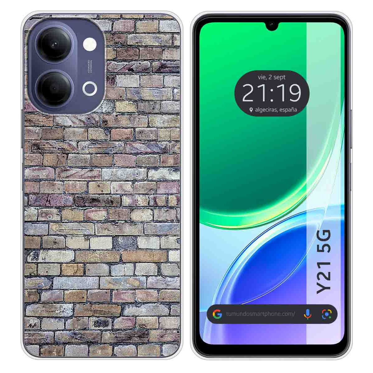 Funda Silicona para Vivo Y21 5G diseño Ladrillo...