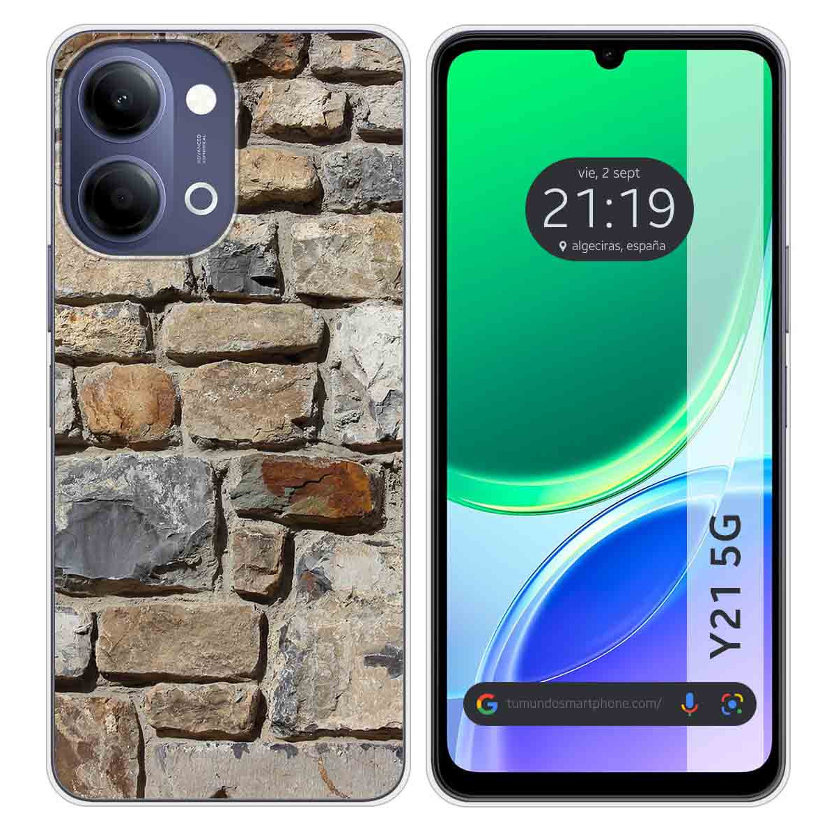 Funda Silicona para Vivo Y21 5G diseño Ladrillo...