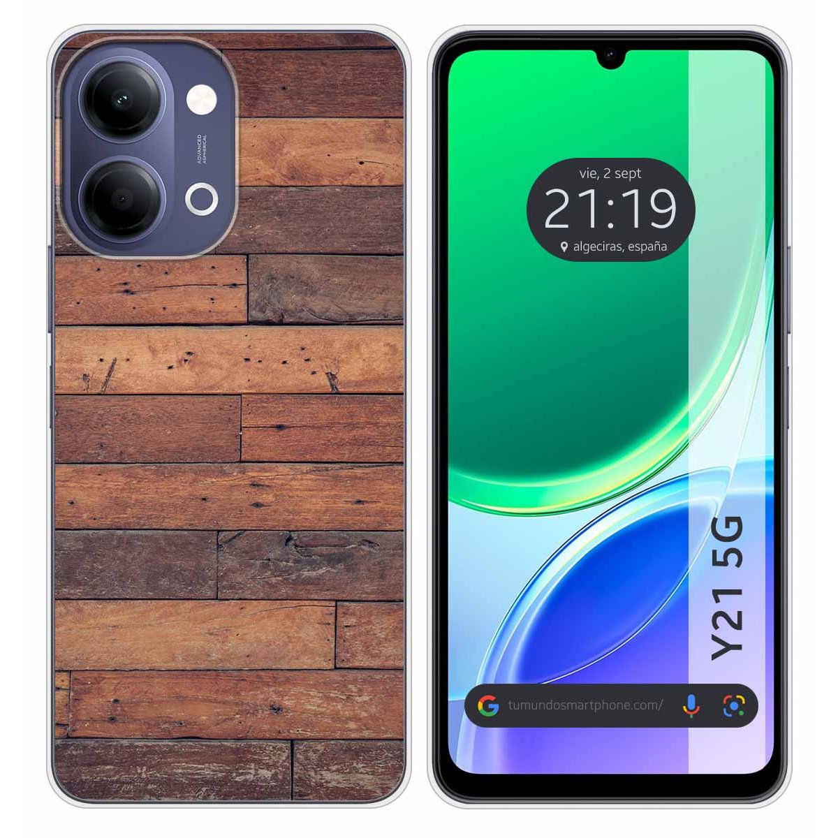 Funda Silicona para Vivo Y21 5G diseño Madera...