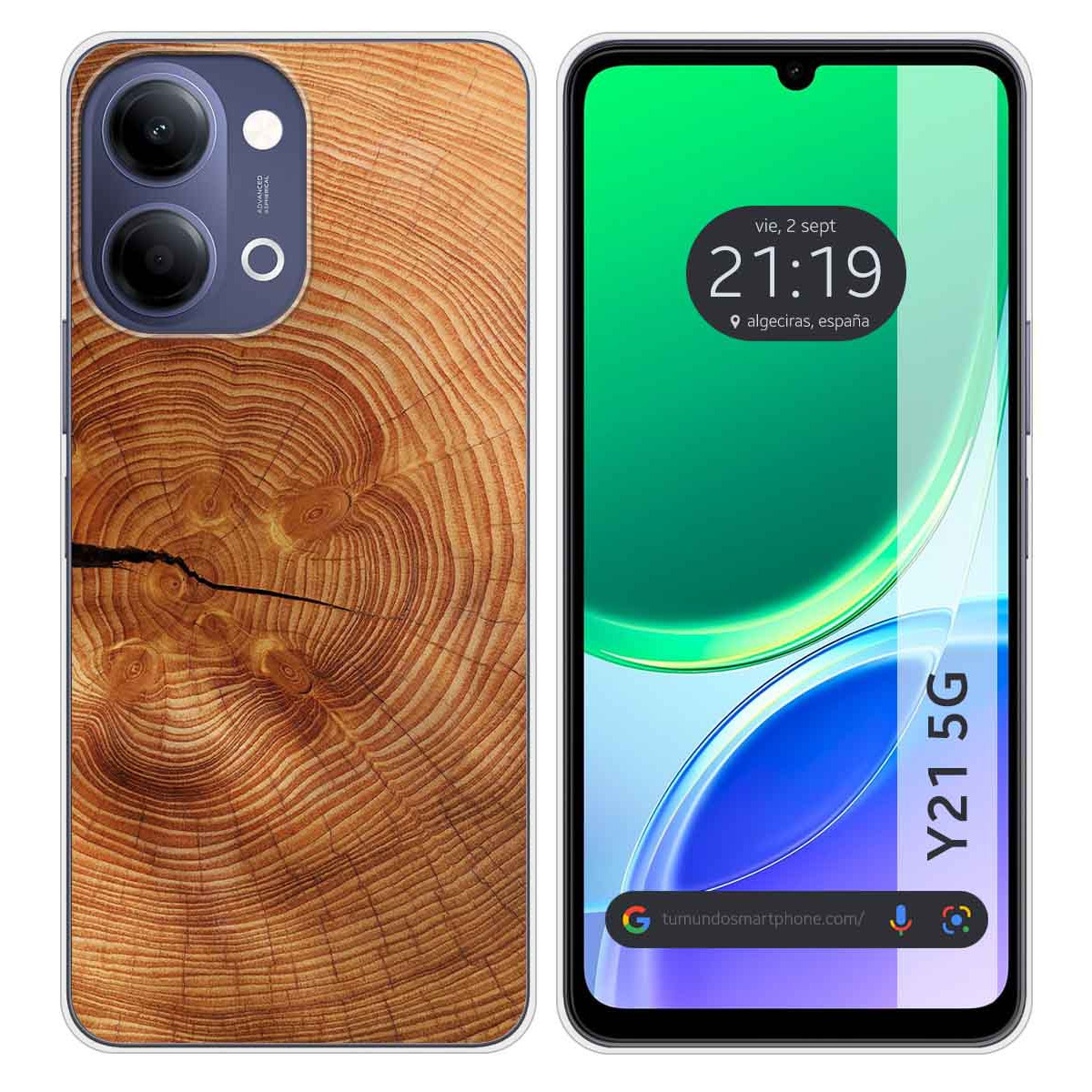 Funda Silicona para Vivo Y21 5G diseño Madera...