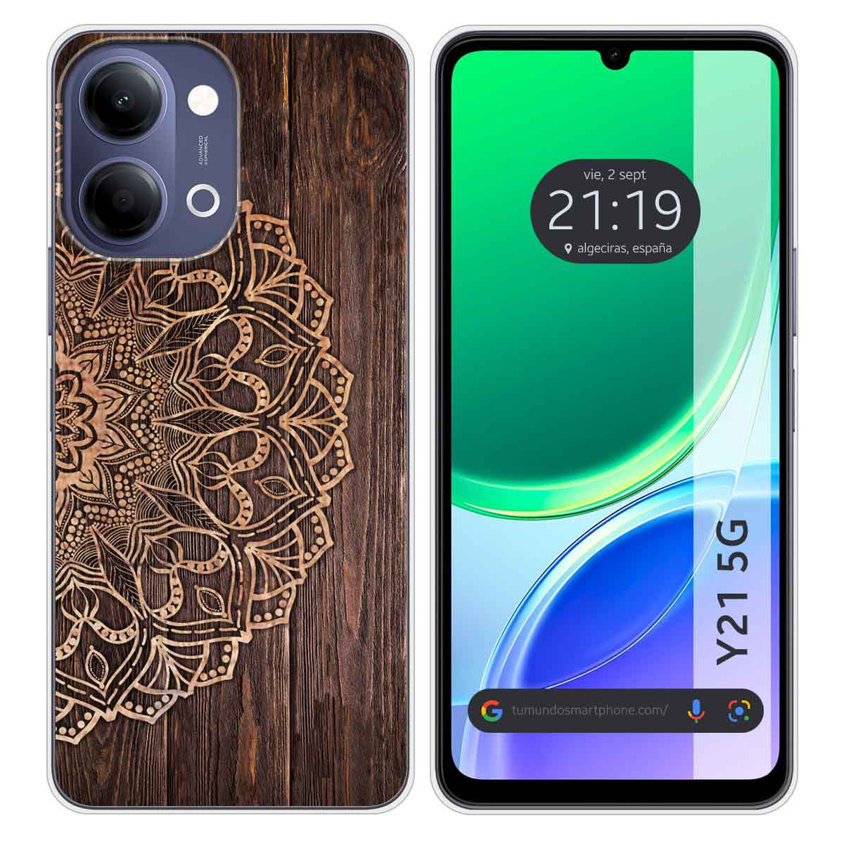 Funda Silicona para Vivo Y21 5G diseño Madera...