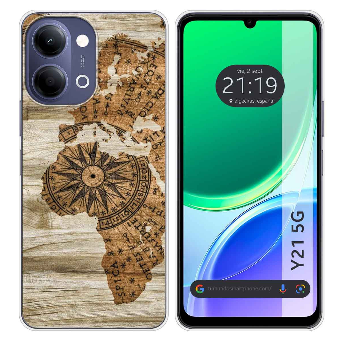 Funda Silicona para Vivo Y21 5G diseño Madera...