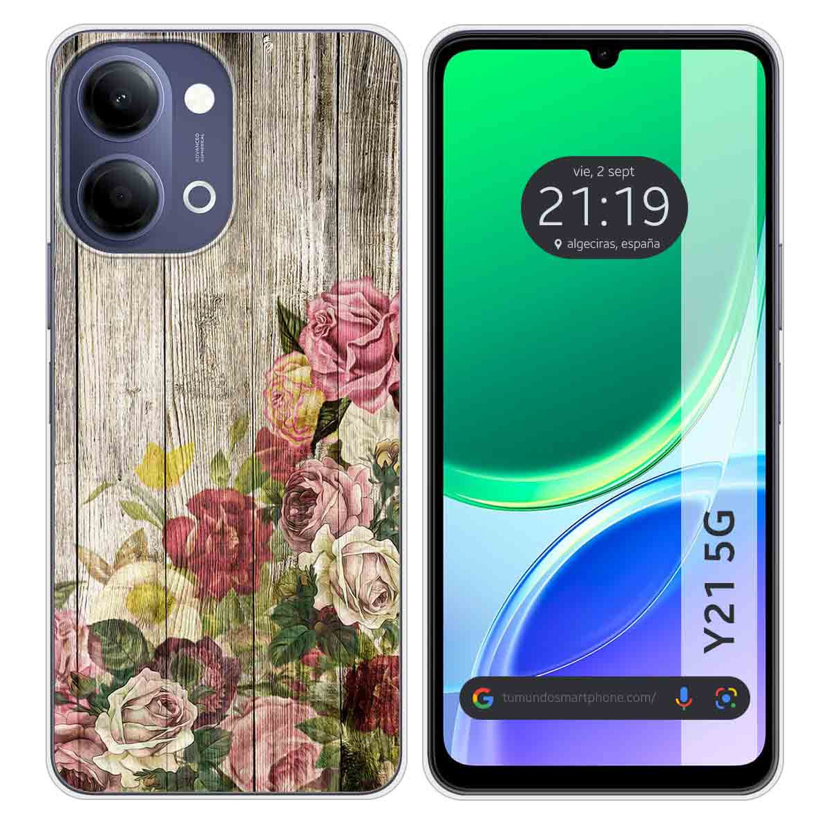 Funda Silicona para Vivo Y21 5G diseño Madera...