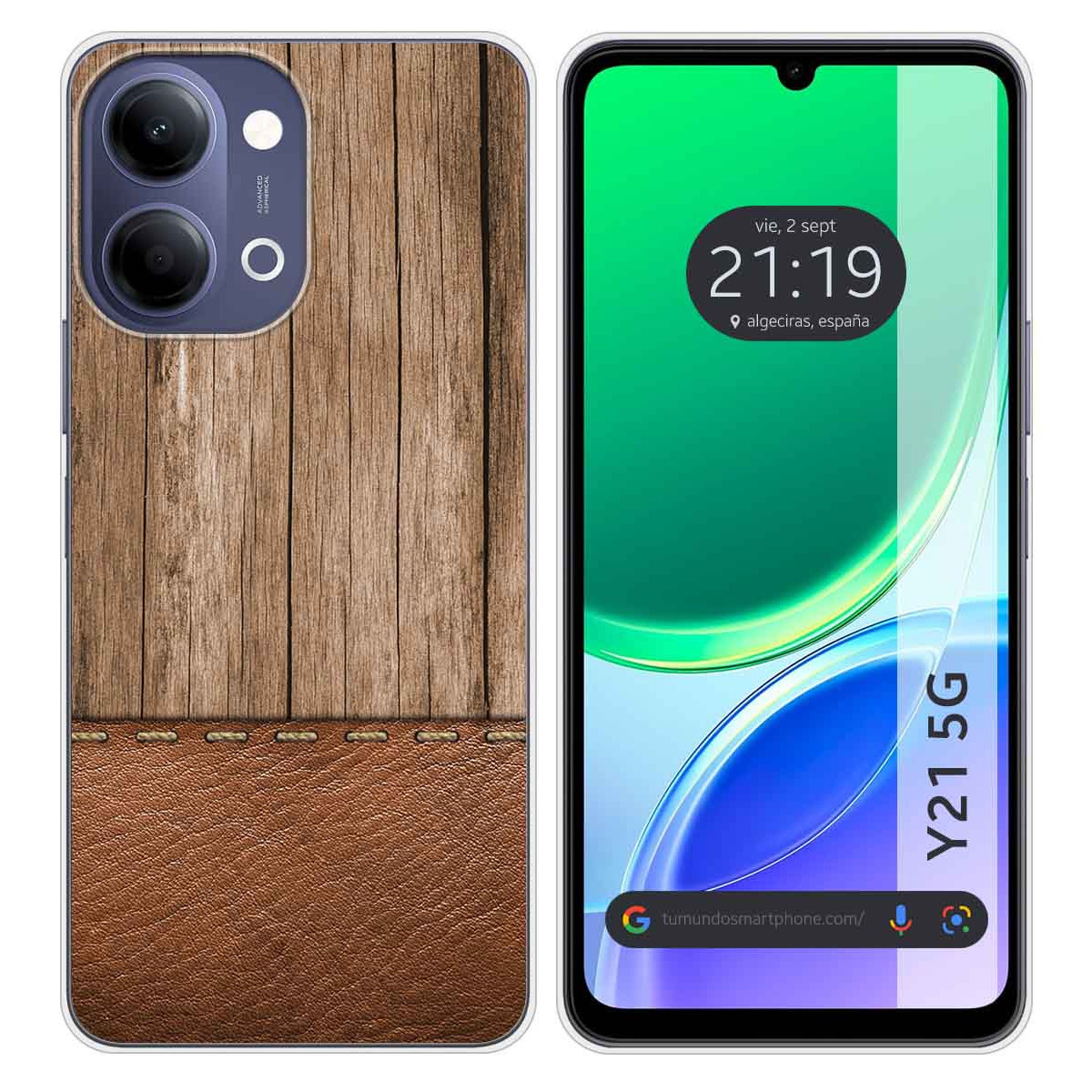 Funda Silicona para Vivo Y21 5G diseño Madera...