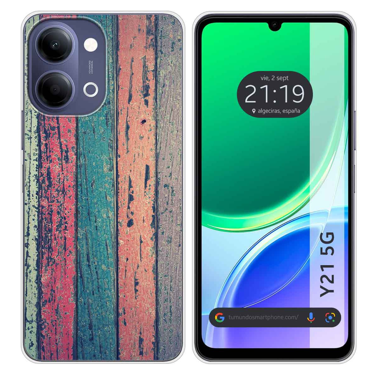 Funda Silicona para Vivo Y21 5G diseño Madera...