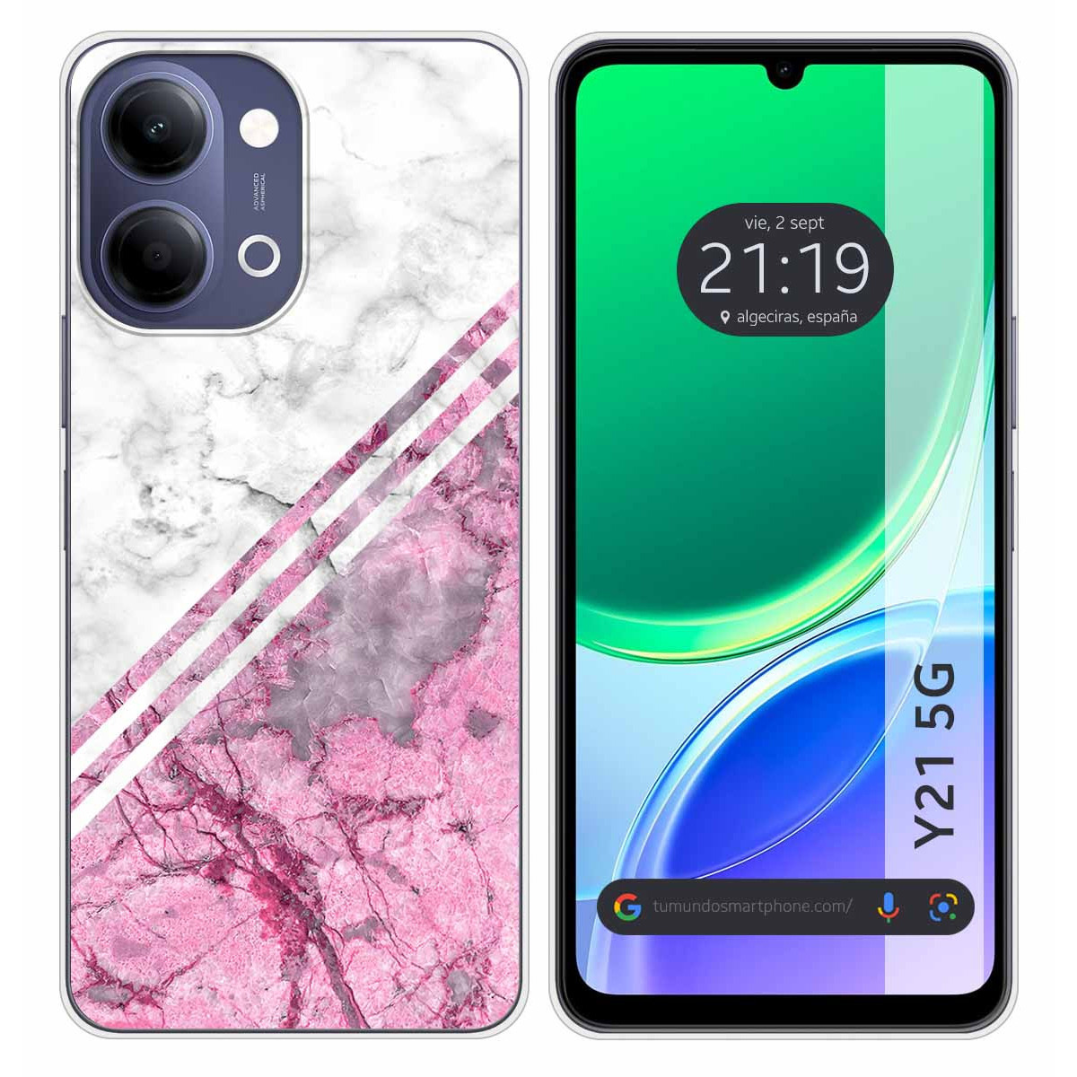 Funda Silicona para Vivo Y21 5G diseño Mármol...