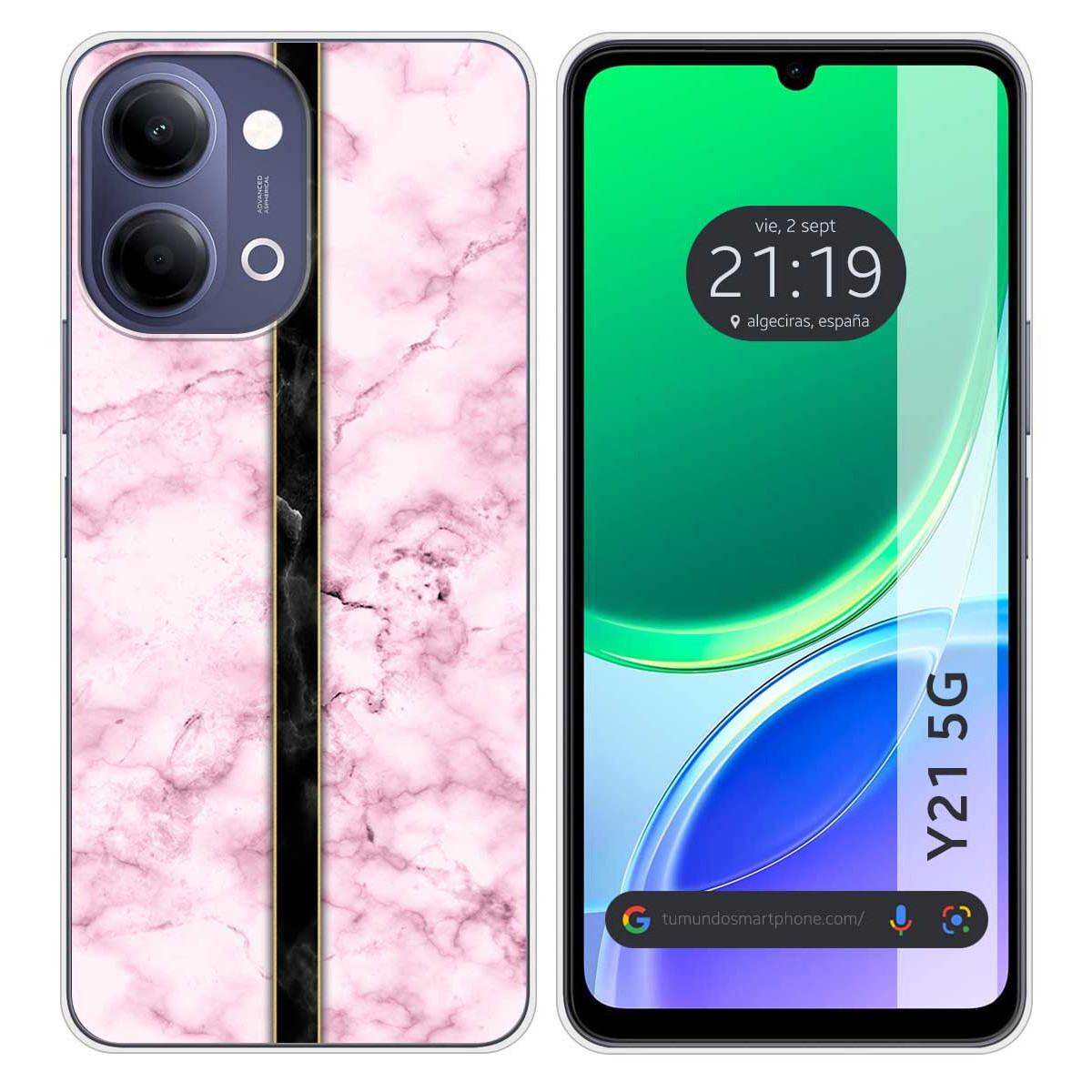 Funda Silicona para Vivo Y21 5G diseño Mármol...