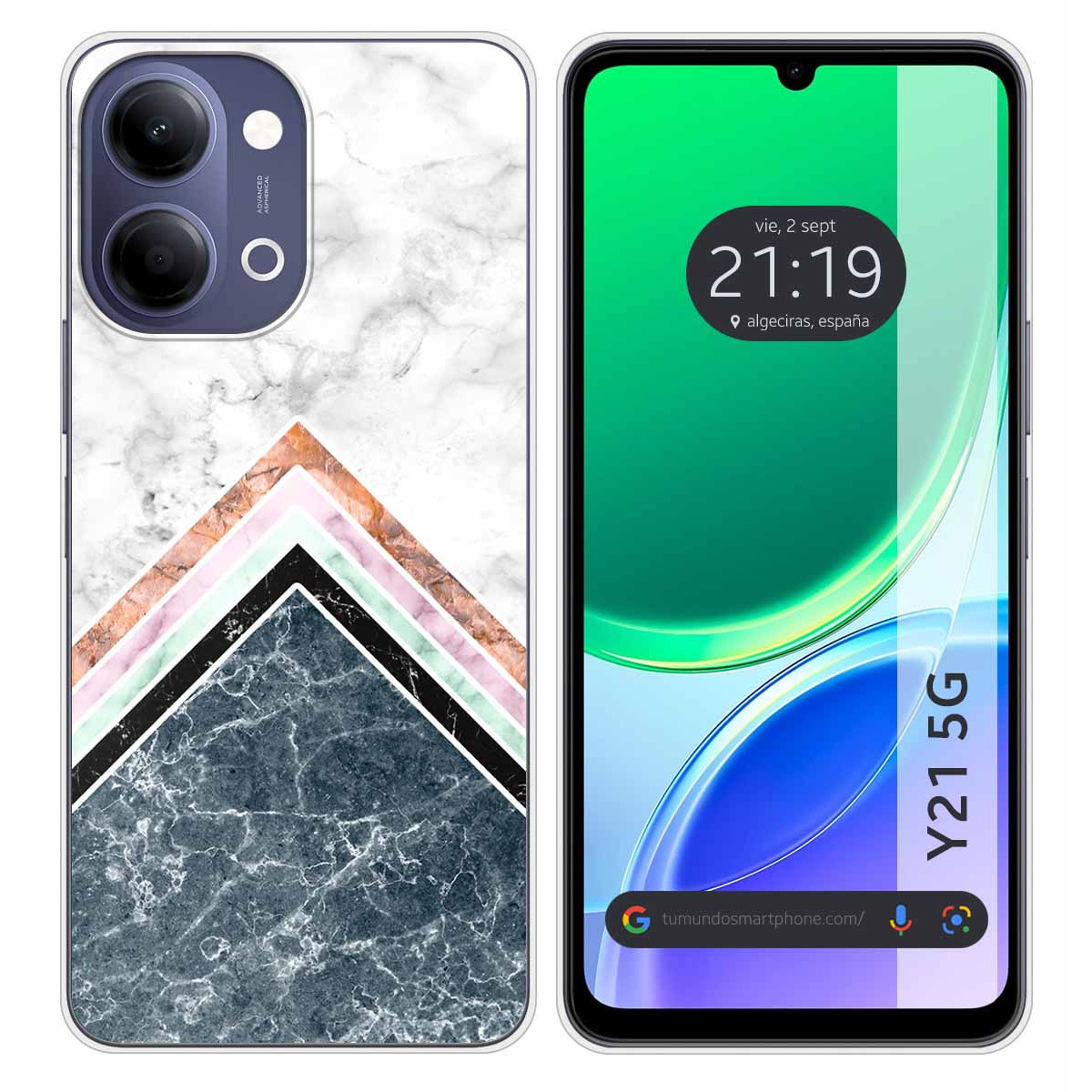 Funda Silicona para Vivo Y21 5G diseño Mármol...
