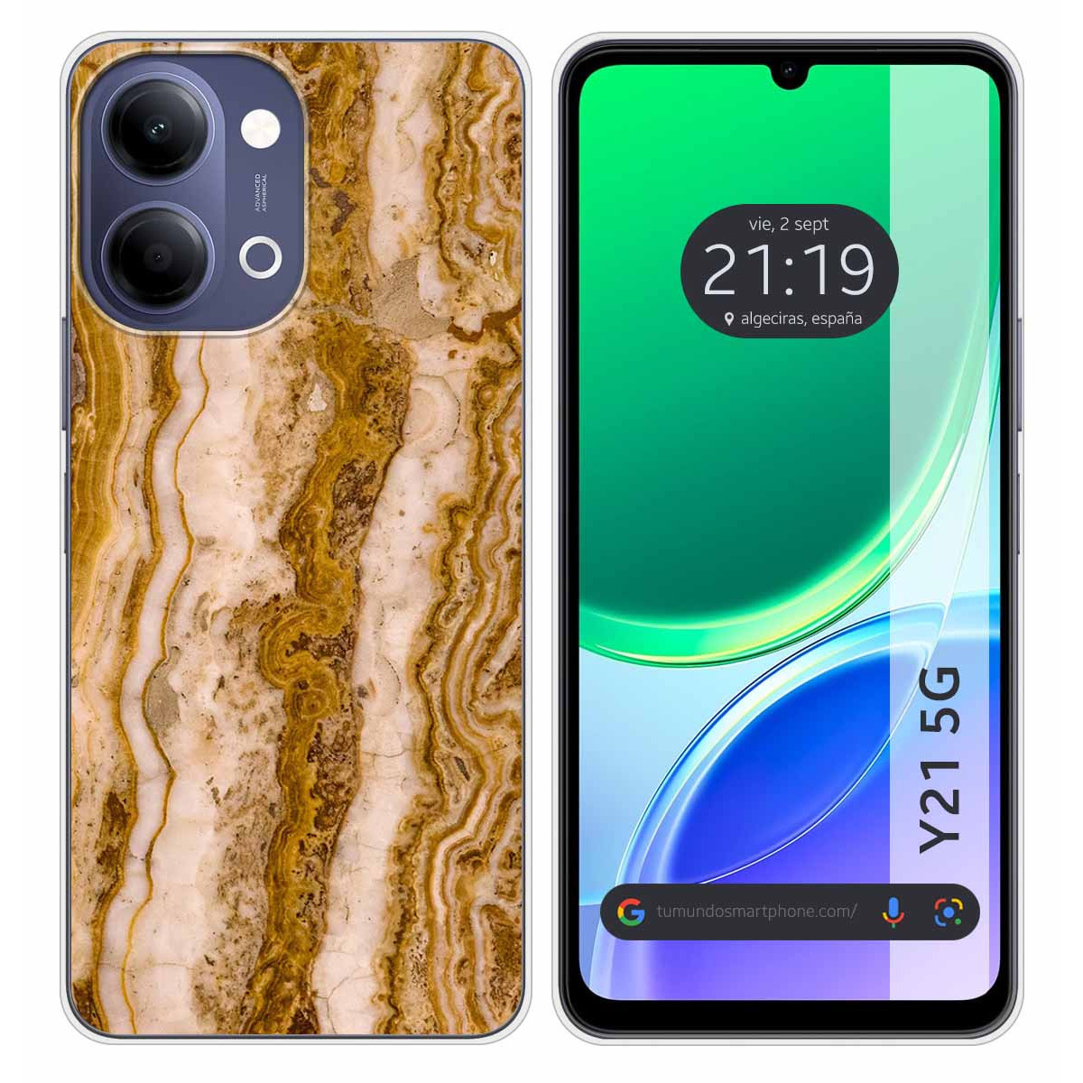 Funda Silicona para Vivo Y21 5G diseño Mármol...
