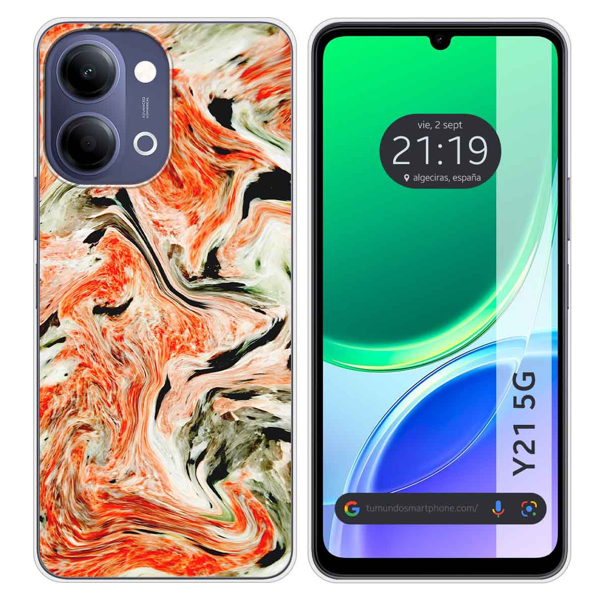 Funda Silicona para Vivo Y21 5G diseño Mármol...